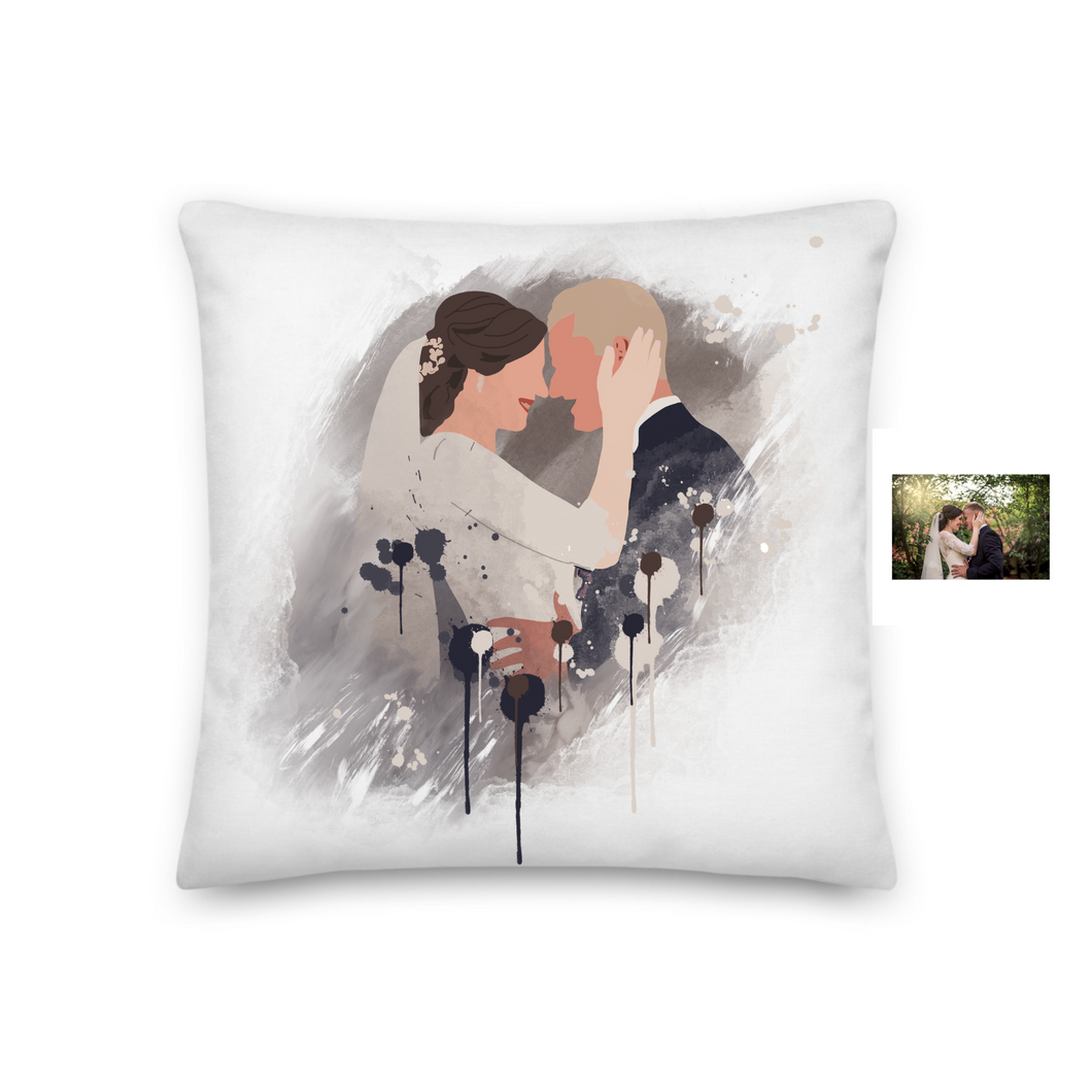 Personalised wedding abstract cushion