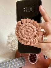 Load image into Gallery viewer, Handmade Macrame Spiral Phone Pop-Up Button
