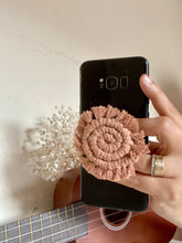 Load image into Gallery viewer, Handmade Macrame Spiral Phone Pop-Up Button
