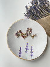 Load image into Gallery viewer, Handmade Jewellery Dish Lavander Pattern
